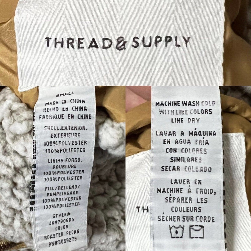 Thread & Supply Women's Tan & Sherpa Reversible Park City Vest Size S - Picture 11 of 12